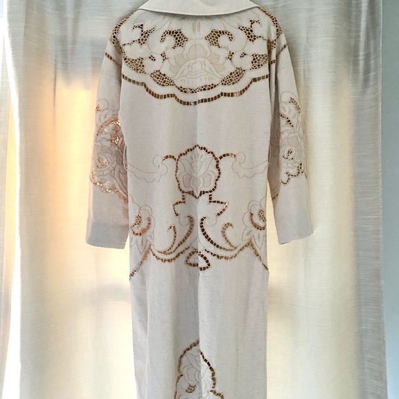 NWT Elegant Embroidered Trench Coat / Dress Anthropologie: Avec Les Fille - Picture 8 of 11